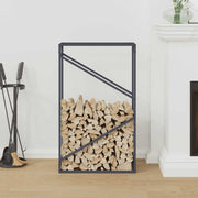 Vidaxl brandhoutrek 60x25x100 cm koudgewalst staal antracietkleurig - afbeelding 3