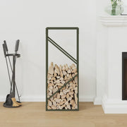 Vidaxl brandhoutrek 40x25x100 cm koudgewalst staal olijfgroen - afbeelding 3