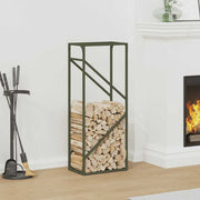 Vidaxl brandhoutrek 40x25x100 cm koudgewalst staal olijfgroen - afbeelding 1