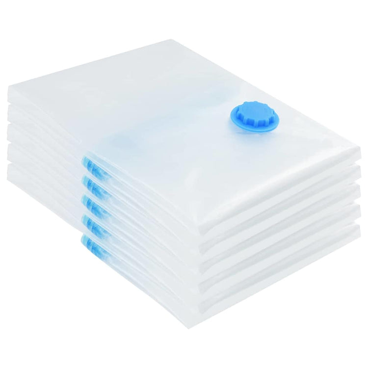 Vidaxl opslagzakken 5 st transparant en blauw 80 x 60 cm
