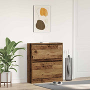 Vidaxl schoenenkast 80 x 21 x 87,5 cm bewerkt hout oudhout - afbeelding 1