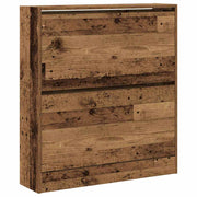 Vidaxl schoenenkast 80 x 21 x 87,5 cm bewerkt hout oudhout - afbeelding 2