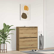 Vidaxl schoenenkast 80 x 21 x 87,5 cm bewerkt hout gerookt eiken - afbeelding 1