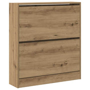 Vidaxl schoenenkast 80 x 21 x 87,5 cm bewerkt hout gerookt eiken - afbeelding 2