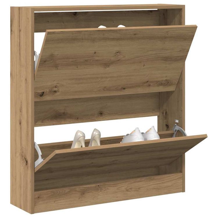 Vidaxl schoenenkast 80 x 21 x 87,5 cm bewerkt hout gerookt eiken