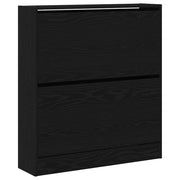 Vidaxl schoenenkast 80 x 21 x 87,5 cm bewerkt hout zwart eiken - afbeelding 2