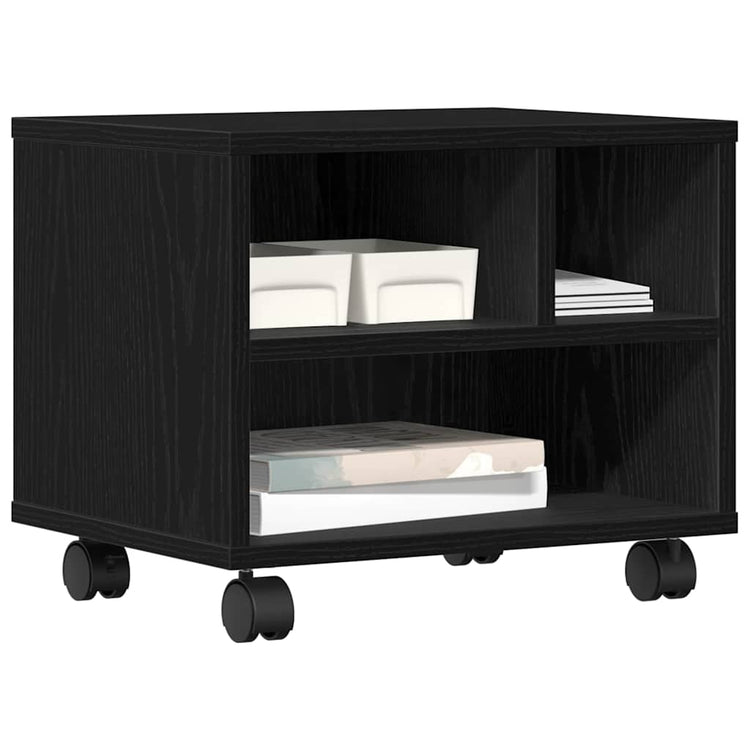 Vidaxl printerstand zwart eiken 41 x 32 x 34,5 cm bewerkt hout