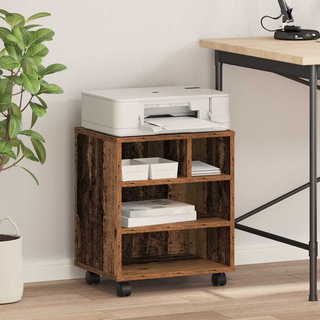 Vidaxl printerstand oud hout 41 x 32 x 48 cm bewerkt hout