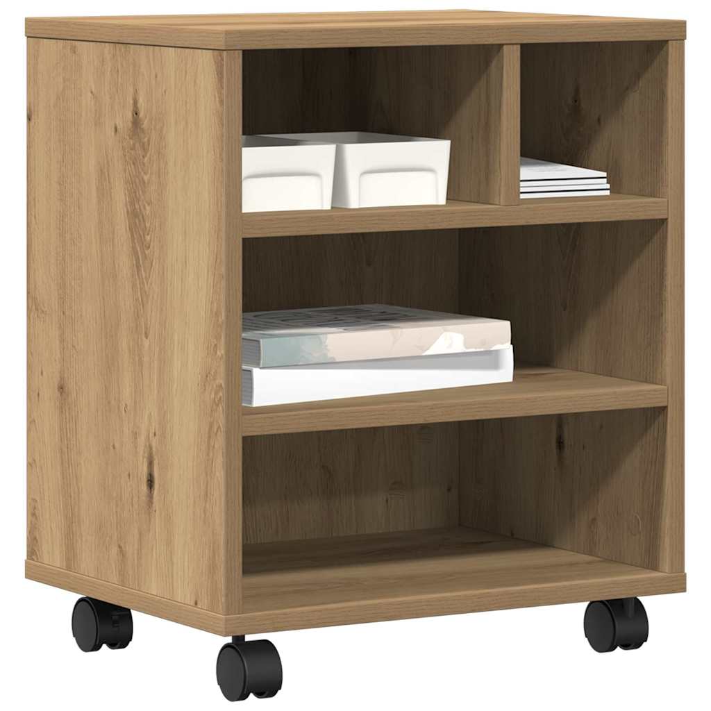 Vidaxl printerstand artisanaal eiken 41 x 32 x 48 cm bewerkt hout
