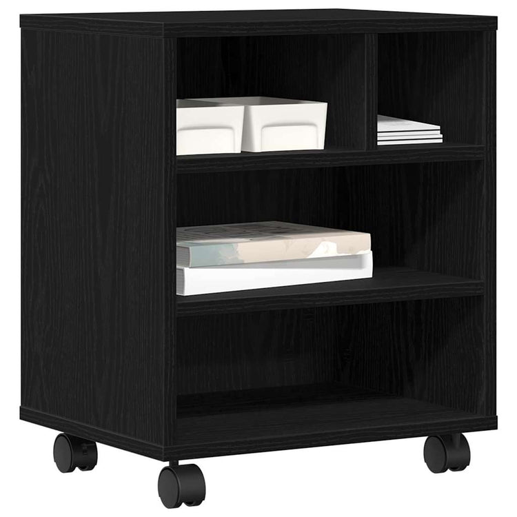 Vidaxl printerstand zwart eiken 41 x 32 x 48 cm bewerkt hout