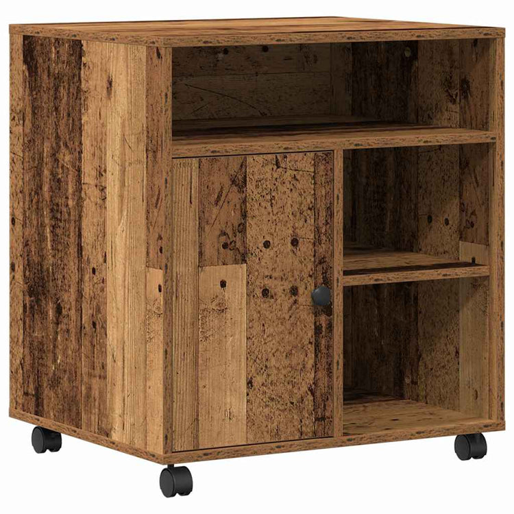 Vidaxl printerstand oud hout 60 x 50 x 67 cm bewerkt hout