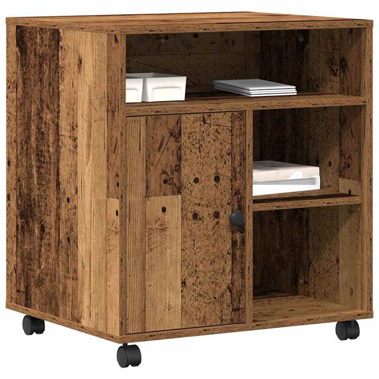 Vidaxl printerstand oud hout 60 x 50 x 67 cm bewerkt hout