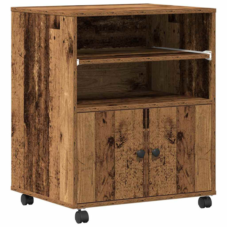 Vidaxl printerstand oud hout 60 x 48 x 74 cm bewerkt hout