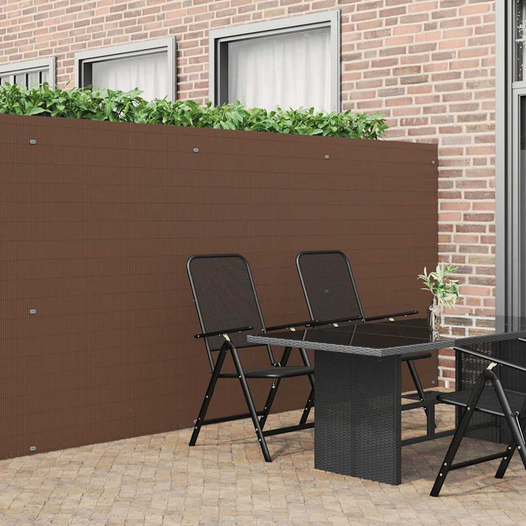 Vidaxl tuinhek dubbelzijdig bruin 1,8x5 m pvc
