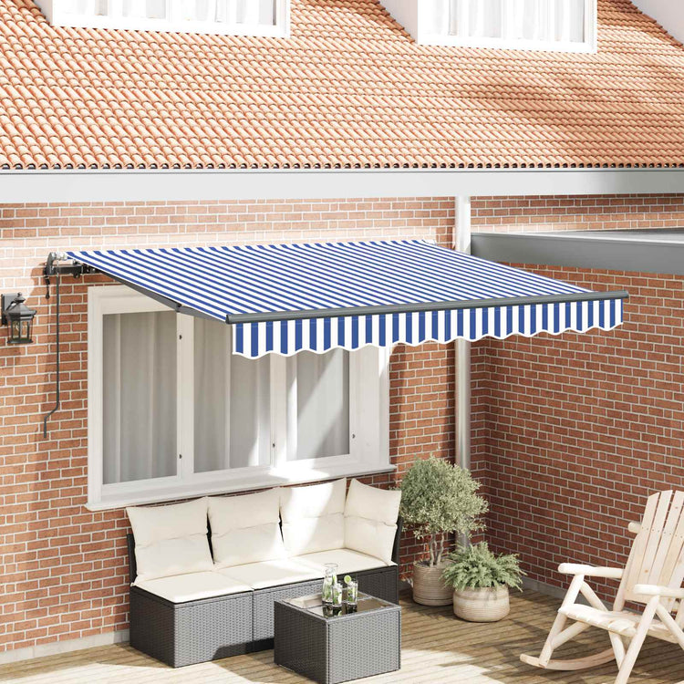 Vidaxl uitschuifbare luifel blauw 250 x 200 cm stof