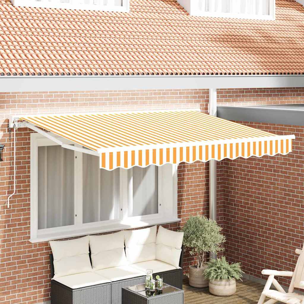 Vidaxl inklapbaar zonnescherm geel en wit 250 x 200 cm