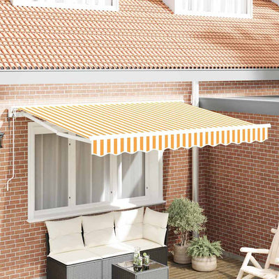 Vidaxl inklapbaar zonnescherm geel en wit 250 x 200 cm