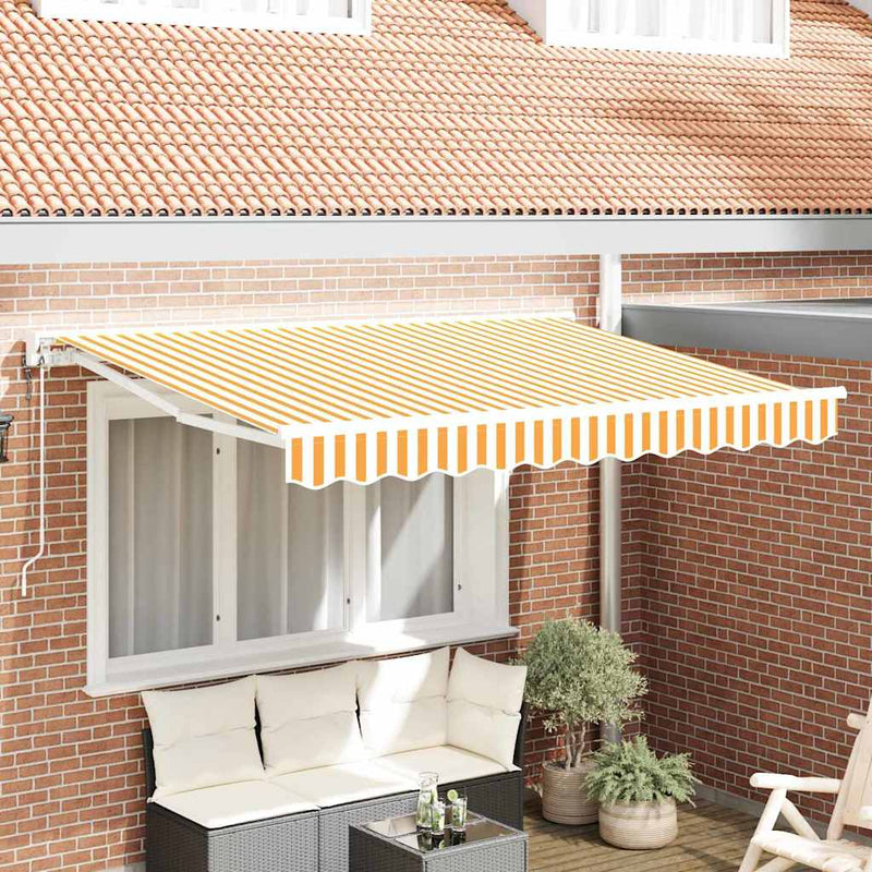 Vidaxl inklapbaar zonnescherm geel en wit 250 x 200 cm