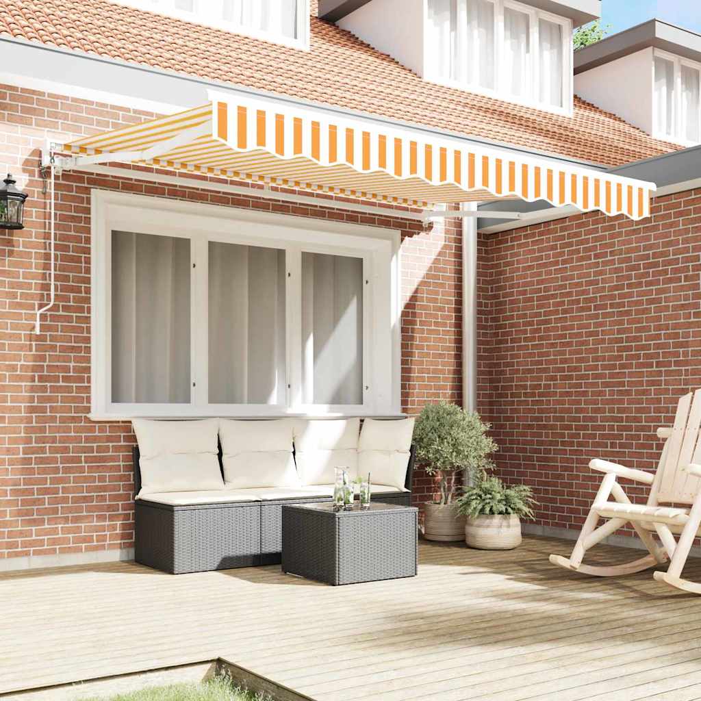 Vidaxl inklapbaar zonnescherm geel en wit 250 x 200 cm