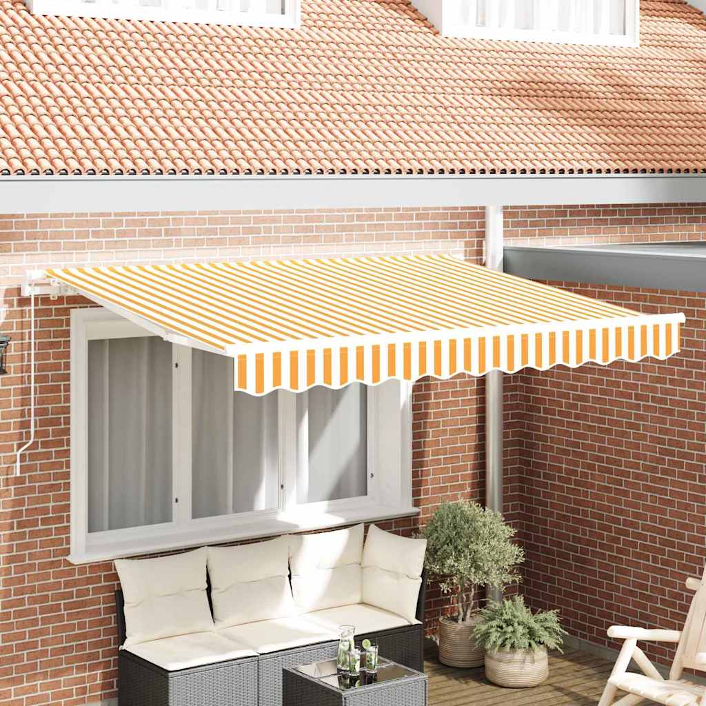 Vidaxl inklapbaar zonnescherm geel 250 x 200 cm stof