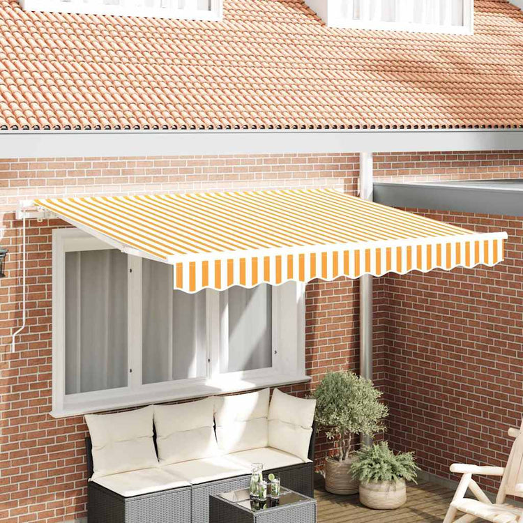 Vidaxl inklapbaar zonnescherm geel 250 x 200 cm stof