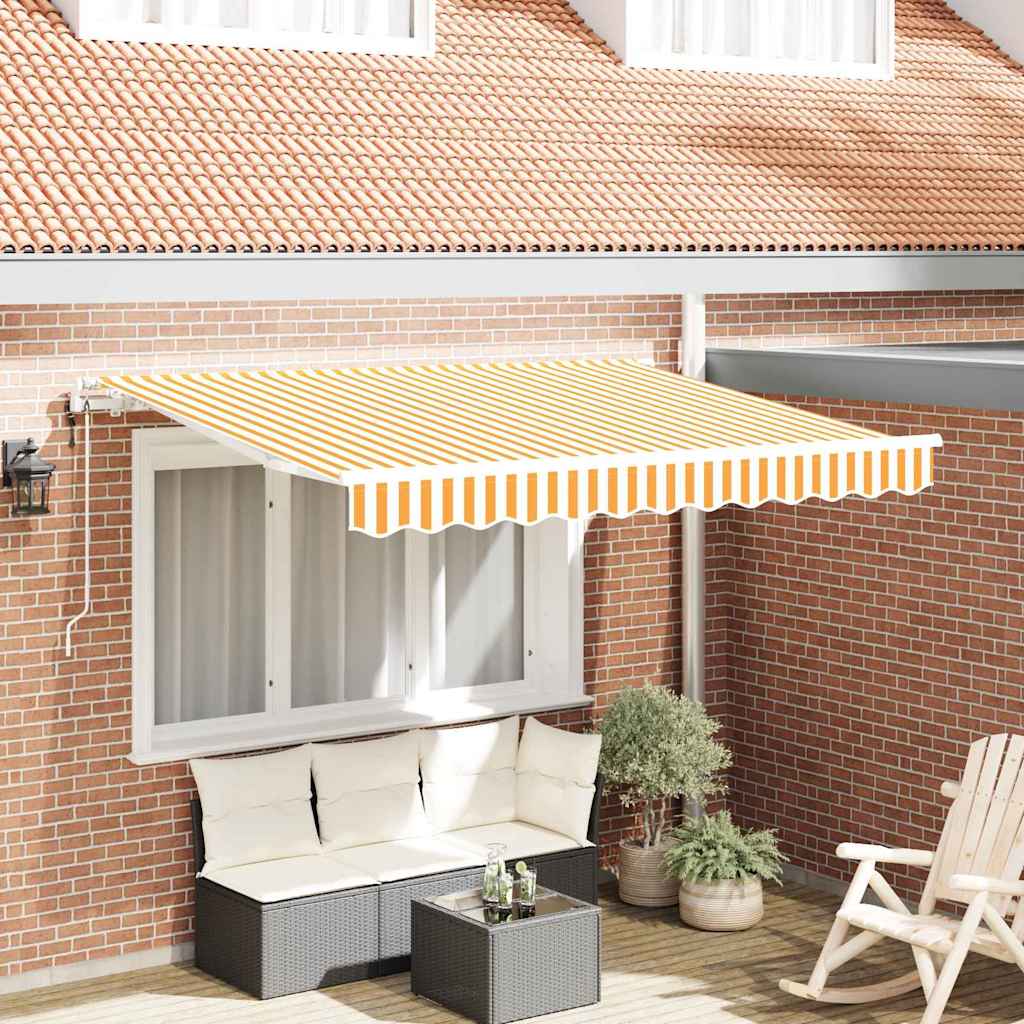 Vidaxl inklapbaar zonnescherm geel 250 x 200 cm stof