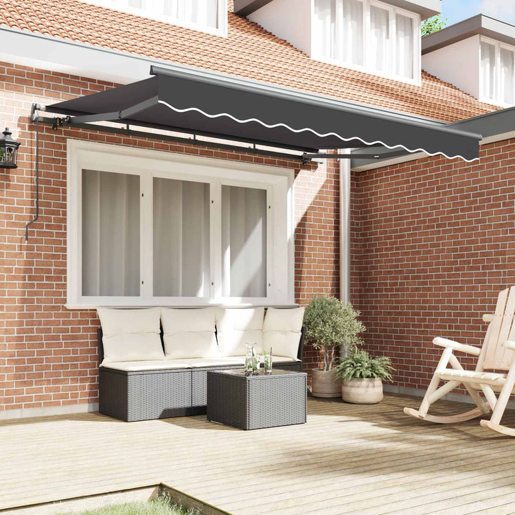Vidaxl uitschuifbare luifel antraciet 250 x 200 cm stof