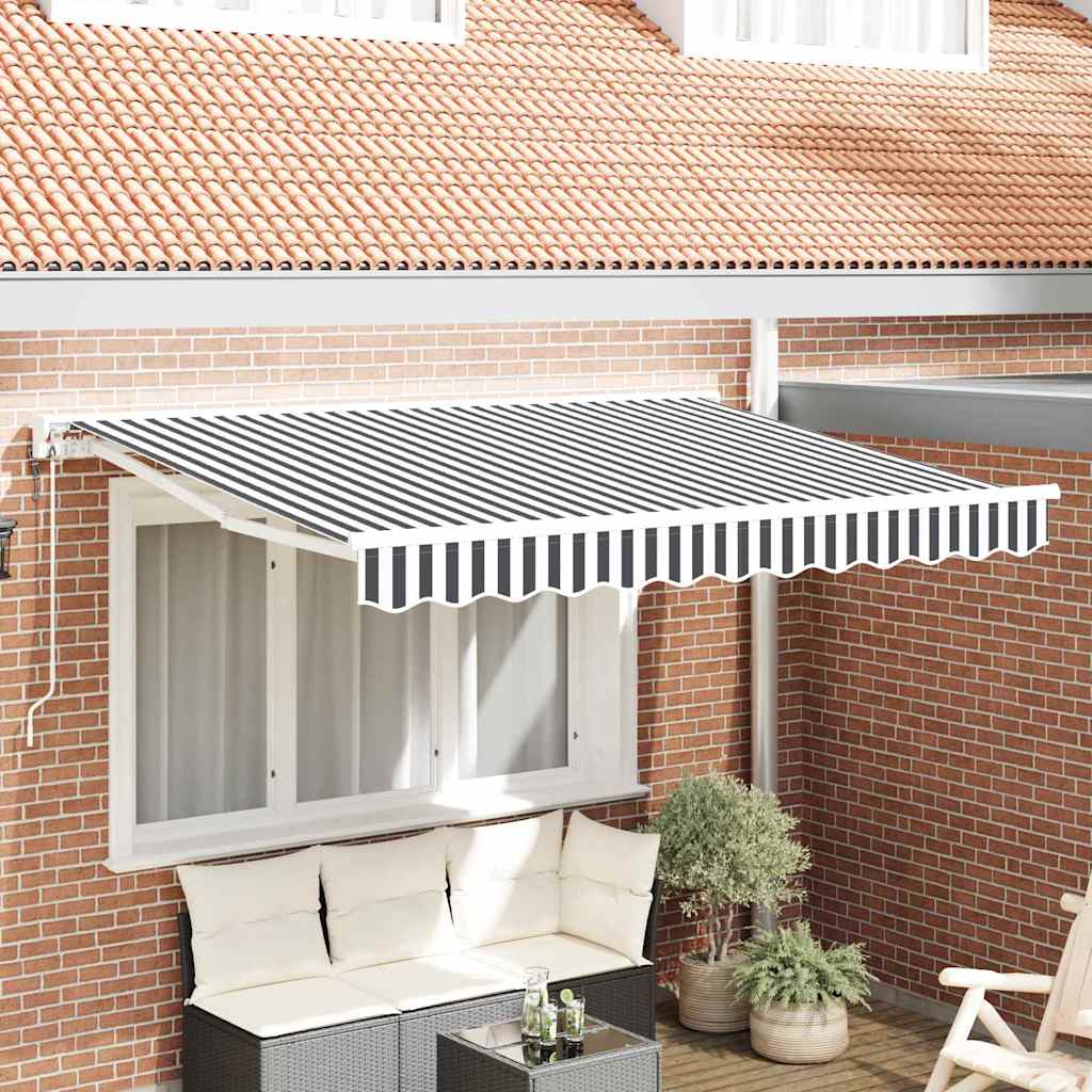Vidaxl inklapbaar zonnescherm antraciet en wit 250 x 200 cm