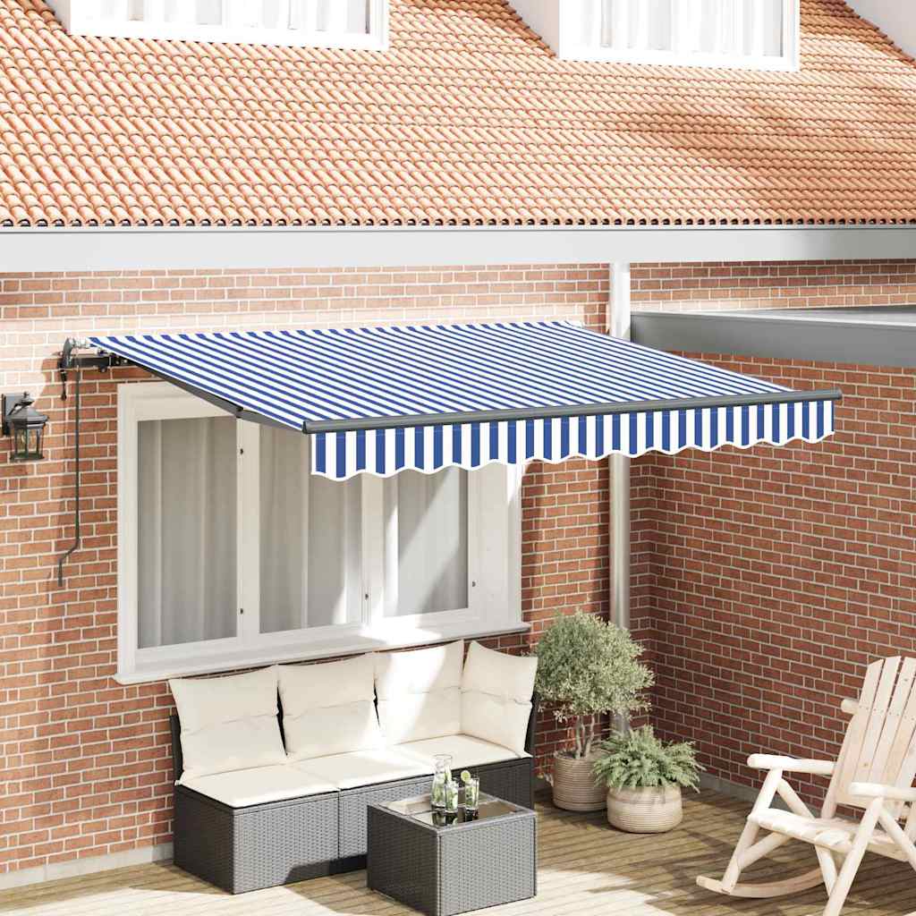 Vidaxl inklapbaar zonnescherm blauw 300 x 200 cm stof