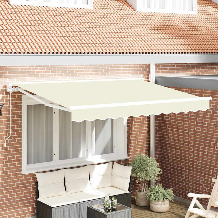 Vidaxl inklapbaar zonnescherm crème 300 x 200 cm polyester en metaal