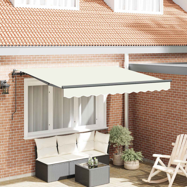 Vidaxl uitschuifbare luifel crème 300 x 200 cm stof