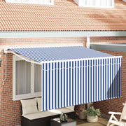 Vidaxl inklapbaar zonnescherm blauw en wit 300 x 200 cm - afbeelding 1