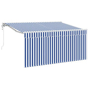 Vidaxl inklapbaar zonnescherm blauw en wit 300 x 200 cm - afbeelding 2