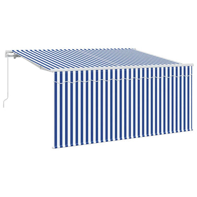 Vidaxl inklapbaar zonnescherm blauw en wit 300 x 200 cm