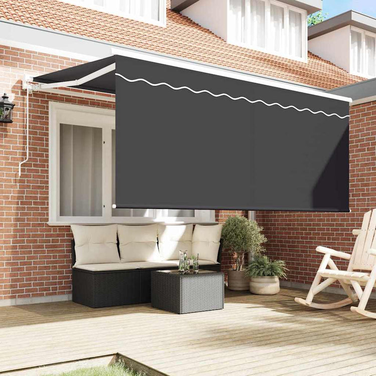 Vidaxl inklapbaar zonnescherm gestreept antraciet 300 x 200 cm stof