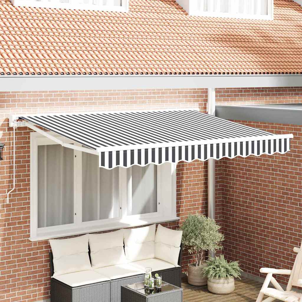 Vidaxl inklapbaar zonnescherm antraciet en wit 300 x 200 cm