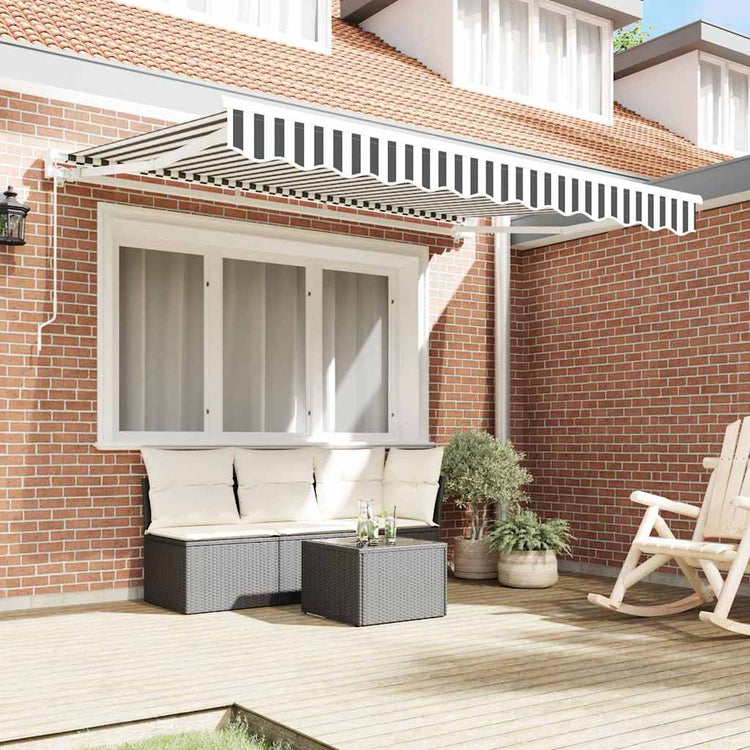 Vidaxl inklapbaar zonnescherm antraciet en wit 300 x 200 cm