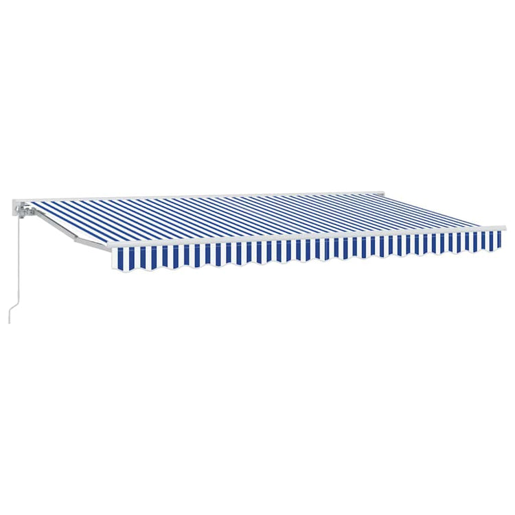 Vidaxl inklapbaar zonnescherm blauw en wit 350 x 200 cm