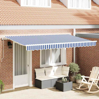 Vidaxl inklapbaar zonnescherm blauw 350 x 200 cm stof
