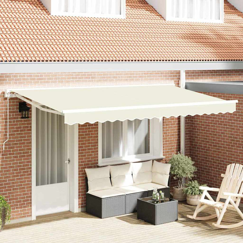 Vidaxl inklapbaar zonnescherm crème 350 x 200 cm polyester en metaal