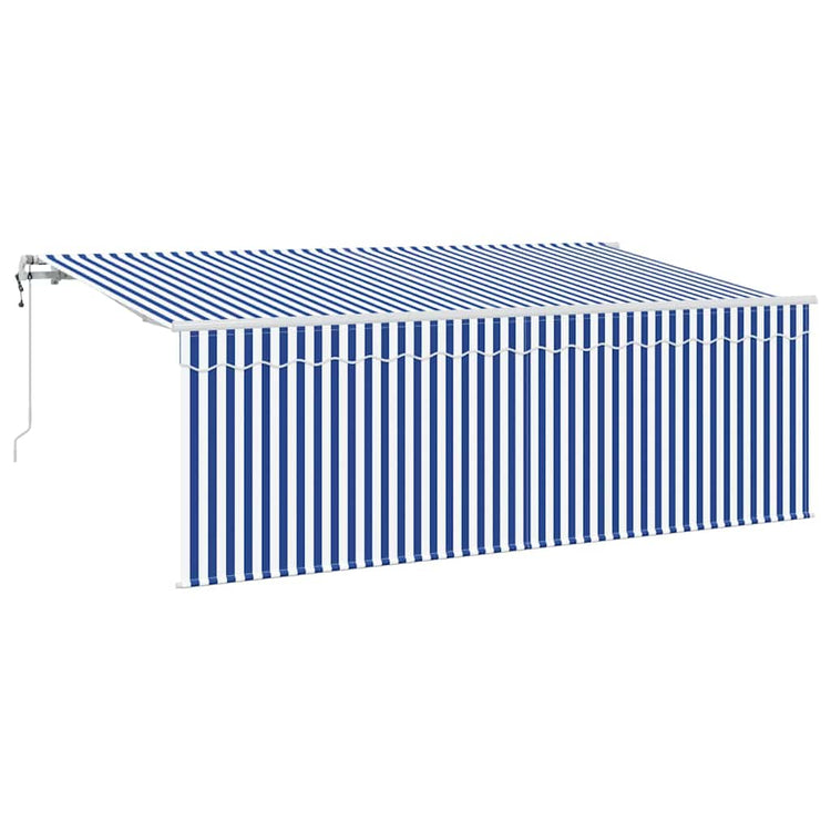 Vidaxl uitschuifbare luifel blauw 350 x 200 cm stof