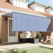 Vidaxl uitschuifbare luifel blauw en wit 350 x 200 cm - afbeelding 3