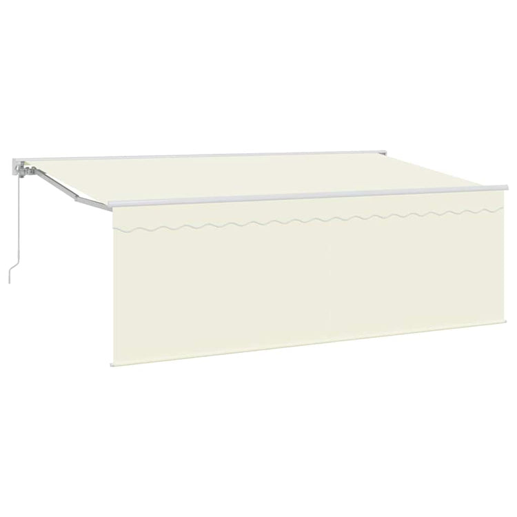 Vidaxl uitschuifbare luifel crème 350 x 200 cm polyester en aluminium