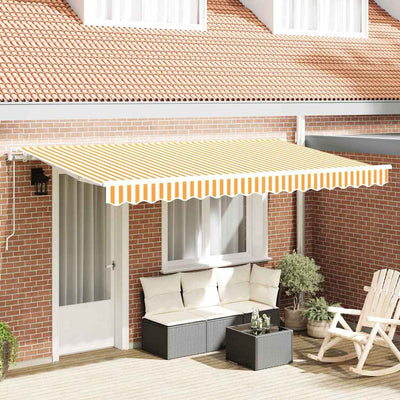 Vidaxl uitschuifbare luifel geel 350 x 200 cm stof