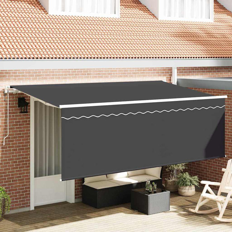 Vidaxl uitschuifbare luifel antraciet 350 x 200 cm
