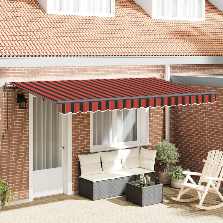 Vidaxl uitschuifbare luifel oranje 350 x 200 cm stof