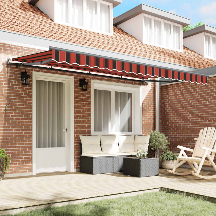 Vidaxl uitschuifbare luifel oranje 350 x 200 cm stof