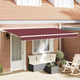 Vidaxl uitschuifbare luifel bordeauxrood 350 x 200 cm stof