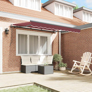 Vidaxl uitschuifbare luifel bordeauxrood 350 x 200 x 165 cm stof - afbeelding 3