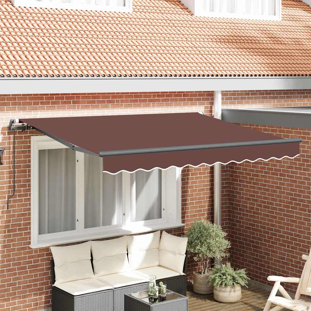 Vidaxl inklapbaar zonnescherm bruin 350 x 200 cm stof